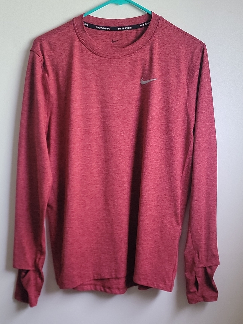 Nike Men’s Long-Sleeve Performance Top - Heather Red
